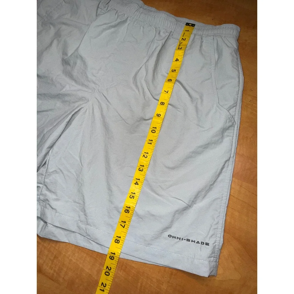 Columbia PFG‎ Mens Gray Omni-Shade Fishing Shorts Size L 8 Inseam
